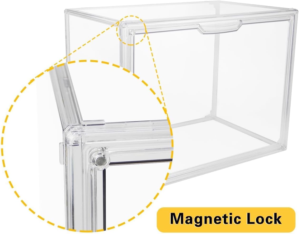 Clear Stackable Acrylic Storage Bin with Lid, Large - Image 2