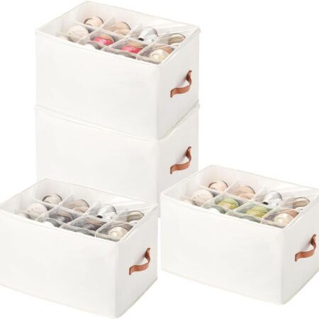 Foldable Shoe Rack with Transparent Cover (4-Pack)