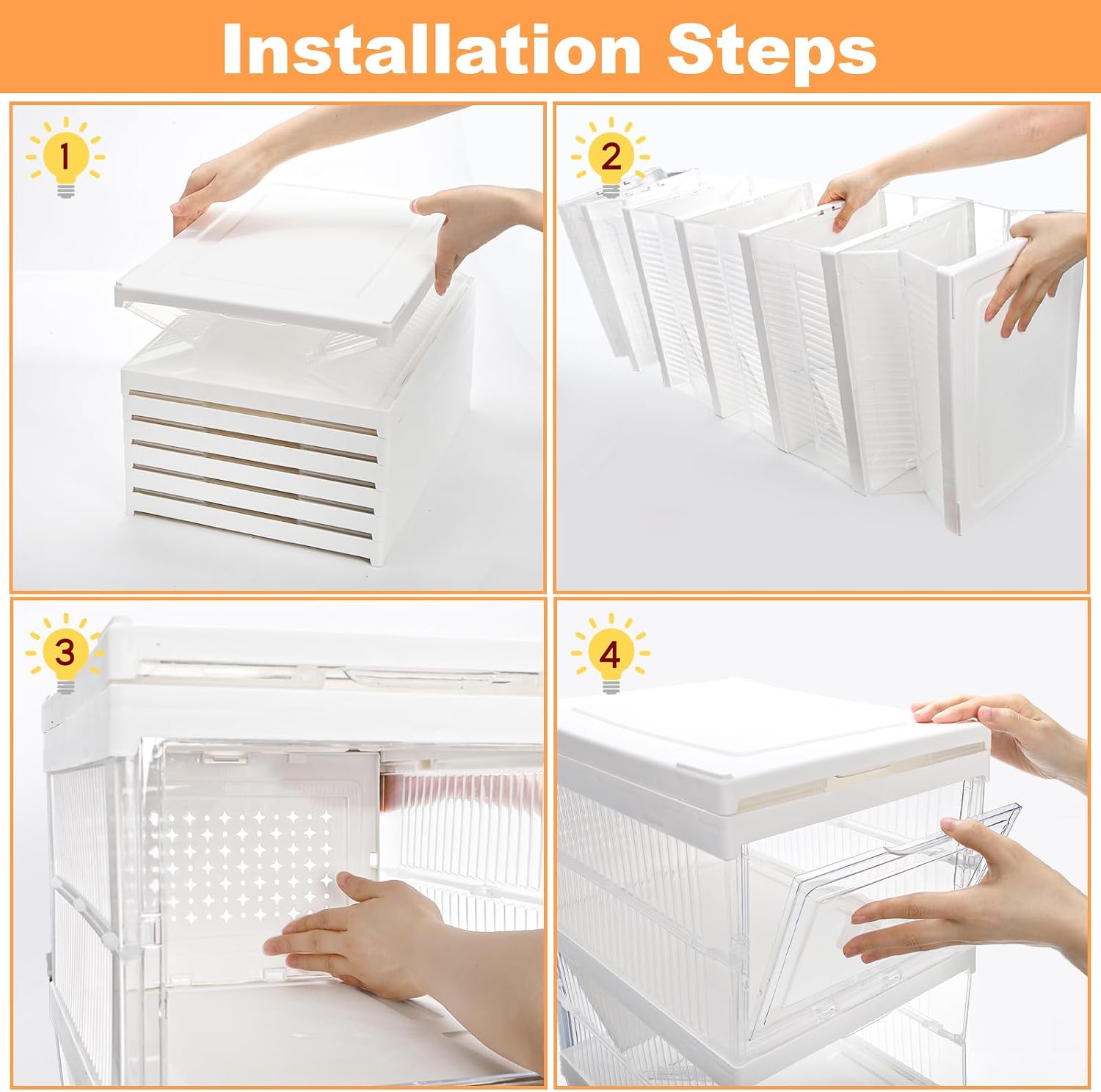 6-Pack Clear Stackable Drop-Front Shoe Storage Boxes - Image 2