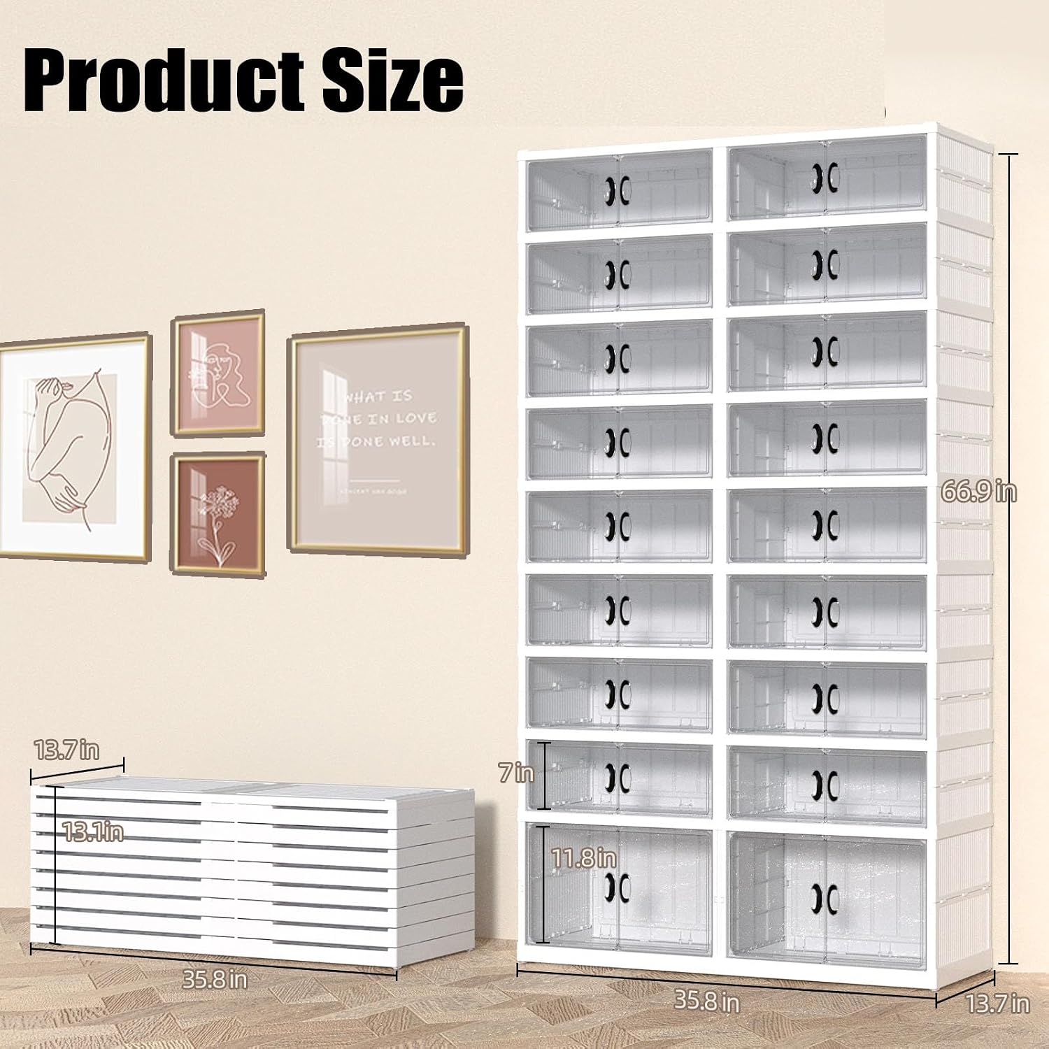 Multi-Tier Transparent Foldable Shoe Cabinet - Image 2