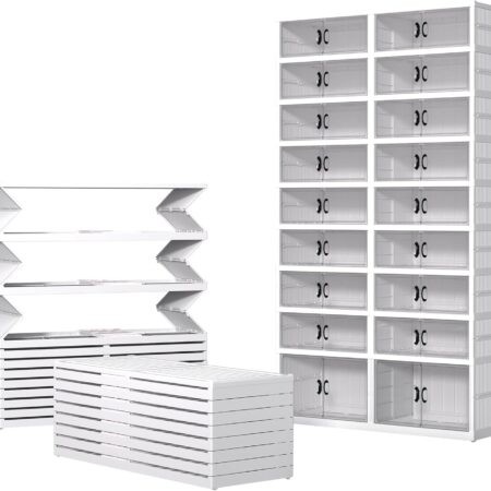 Multi-Tier Transparent Foldable Shoe Cabinet