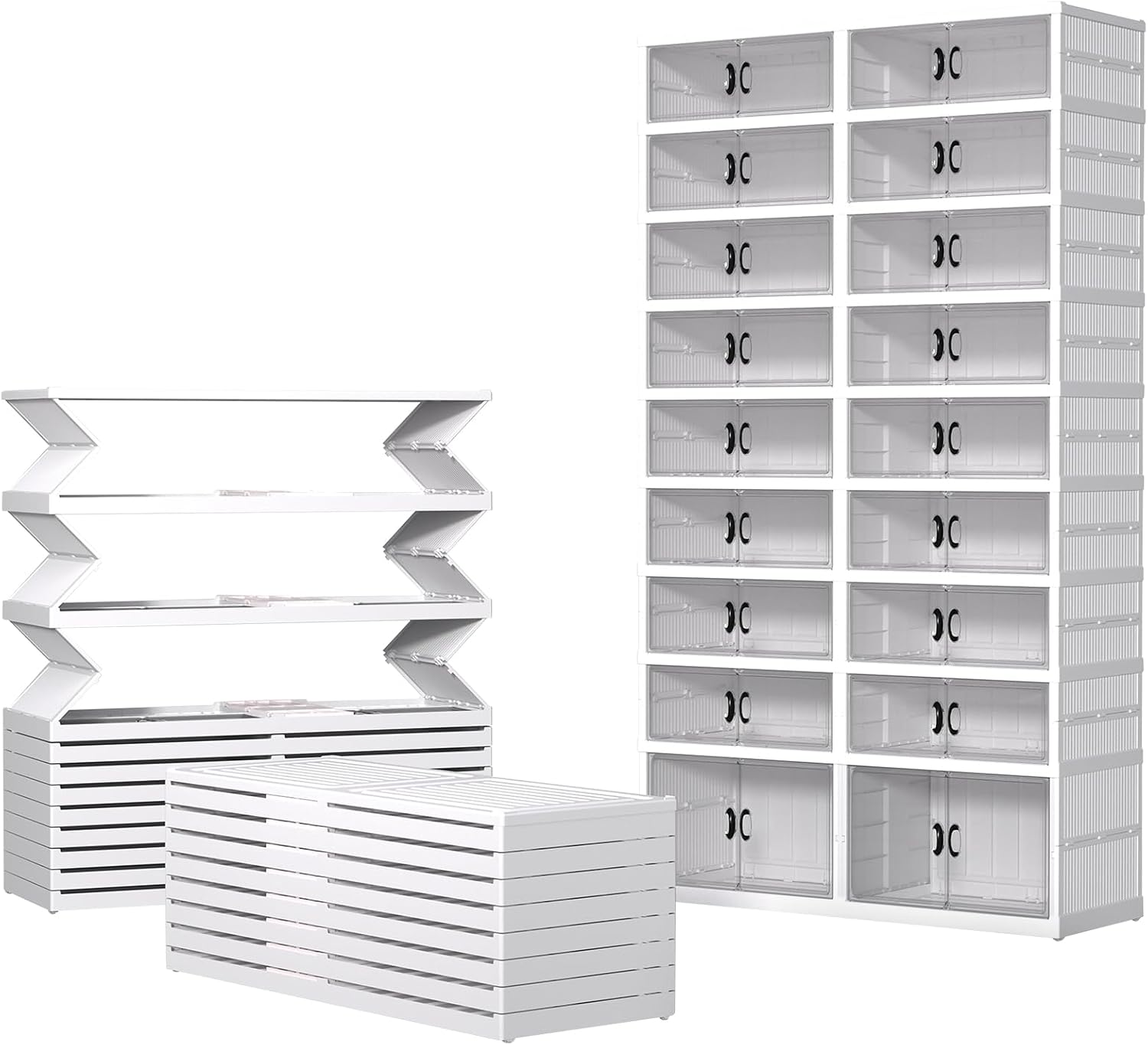 Multi-Tier Transparent Foldable Shoe Cabinet