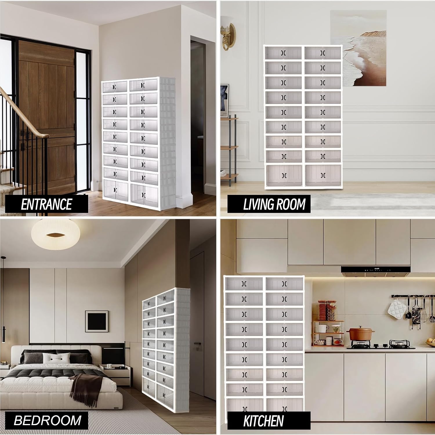 Foldable Shoe Rack with Casters