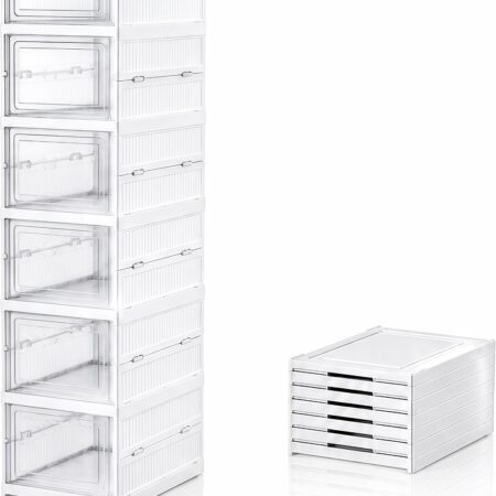6-Tier Transparent No-Assembly Shoe Rack