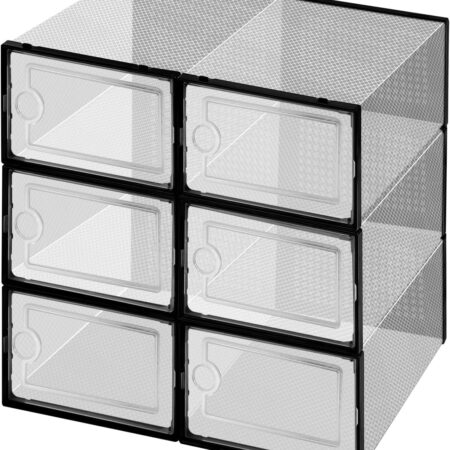 6-Piece Clear Low-Odour Transparent Shoe Storage Boxes