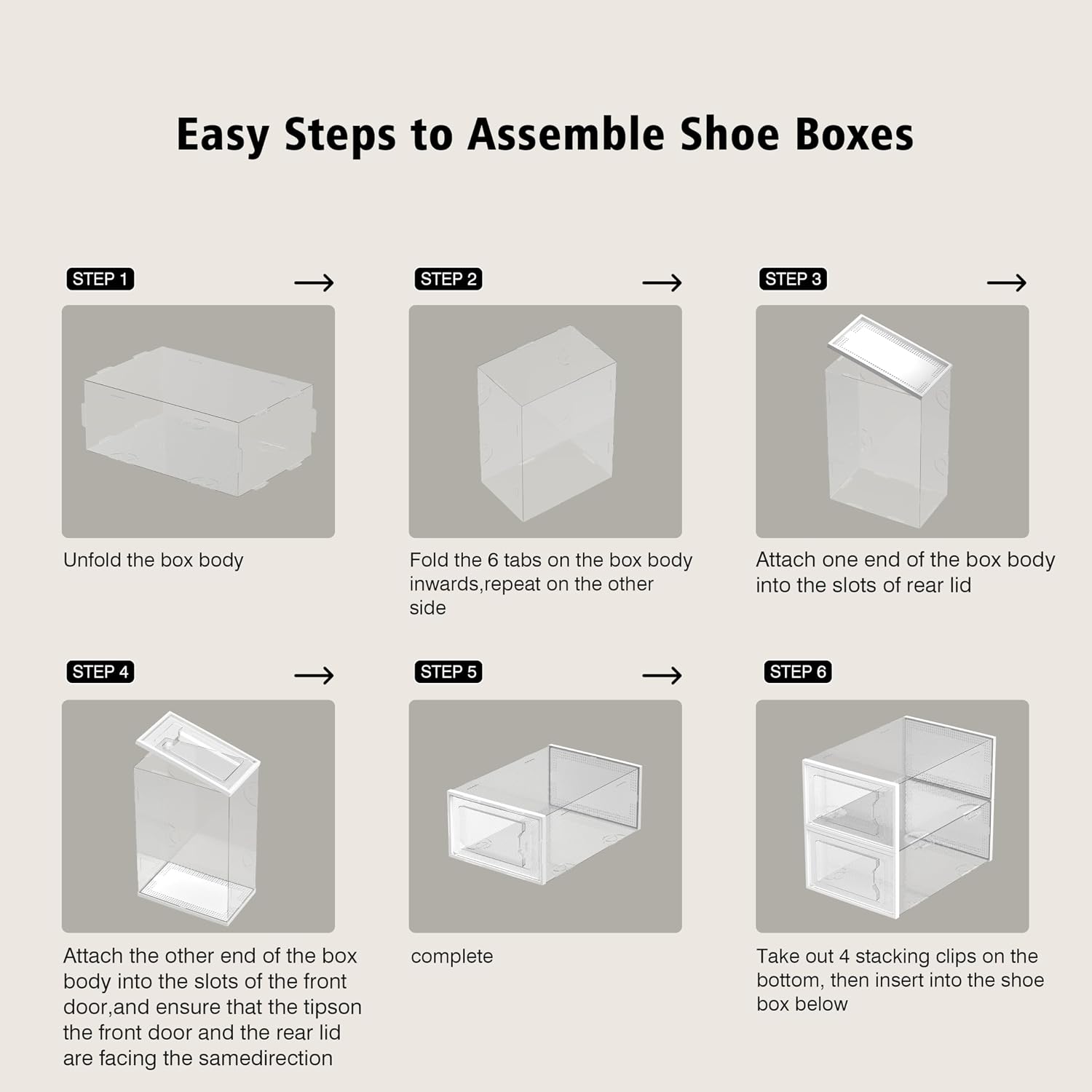 Extra-Large Clear Stackable Shoe Organiser, 12-Pack, Size 11 - Image 2