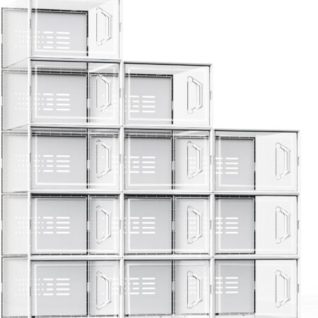 Extra-Large Clear Plastic Stackable Shoe Organiser, Size 11