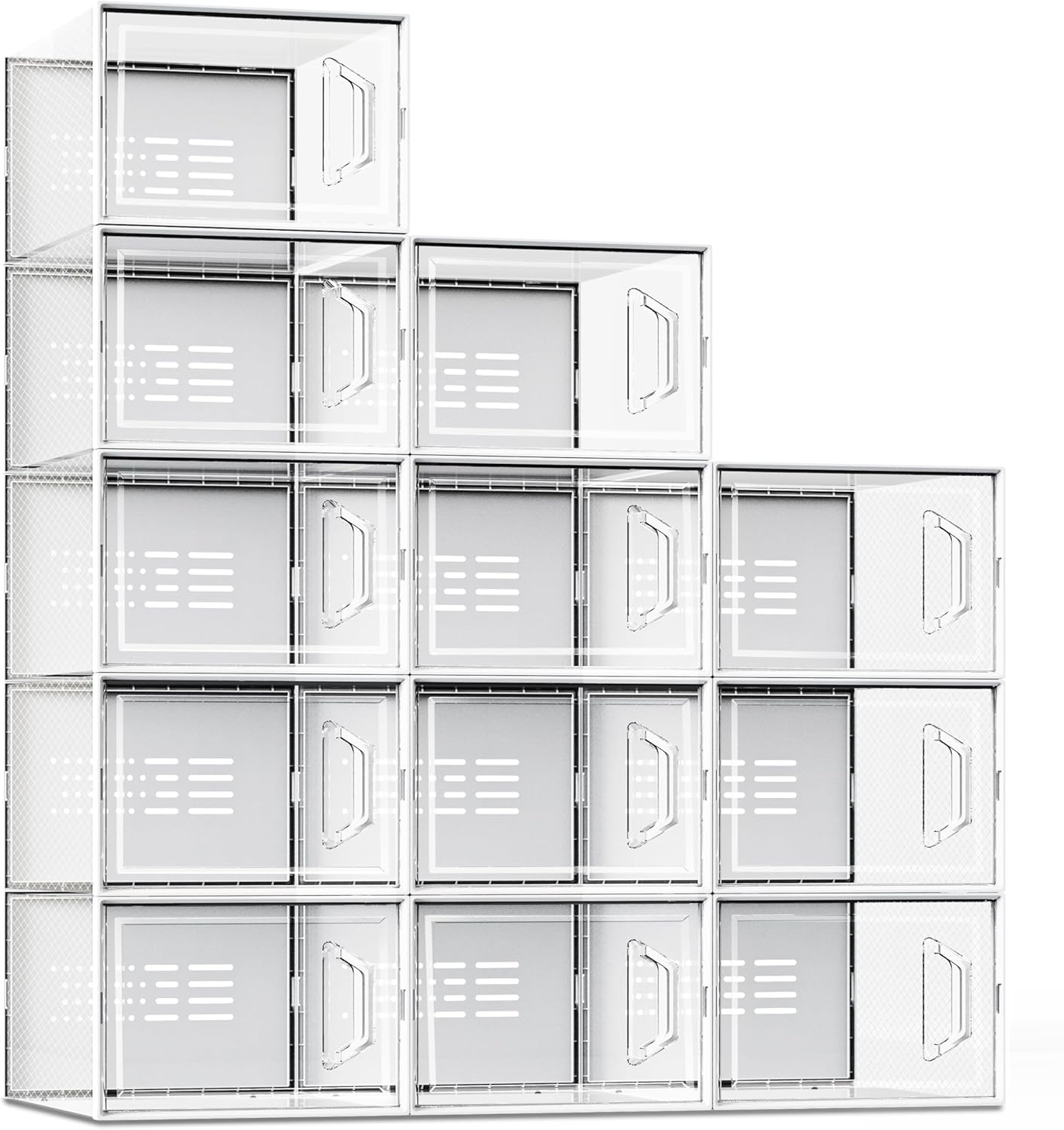 Extra-Large Clear Plastic Stackable Shoe Organiser, Size 11