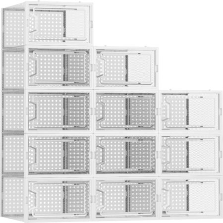 Clear Stackable Shoe Storage Boxes for Closet