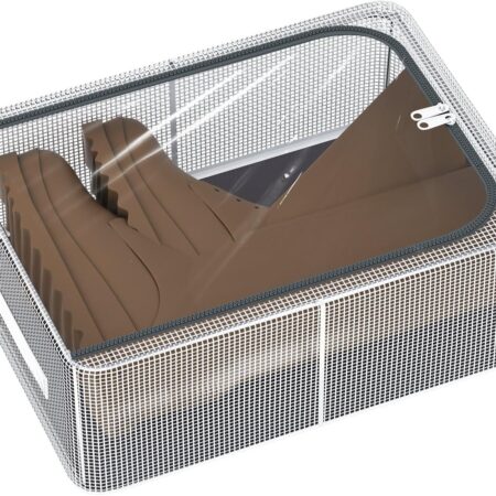 Storage Bin with Metal Frame and Transparent Lid (1-Pack)
